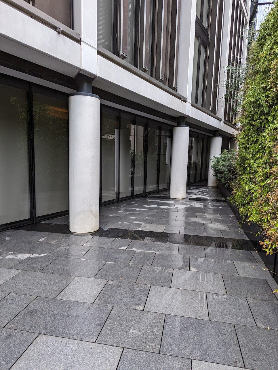 After: the granite colonnade passage washed clean