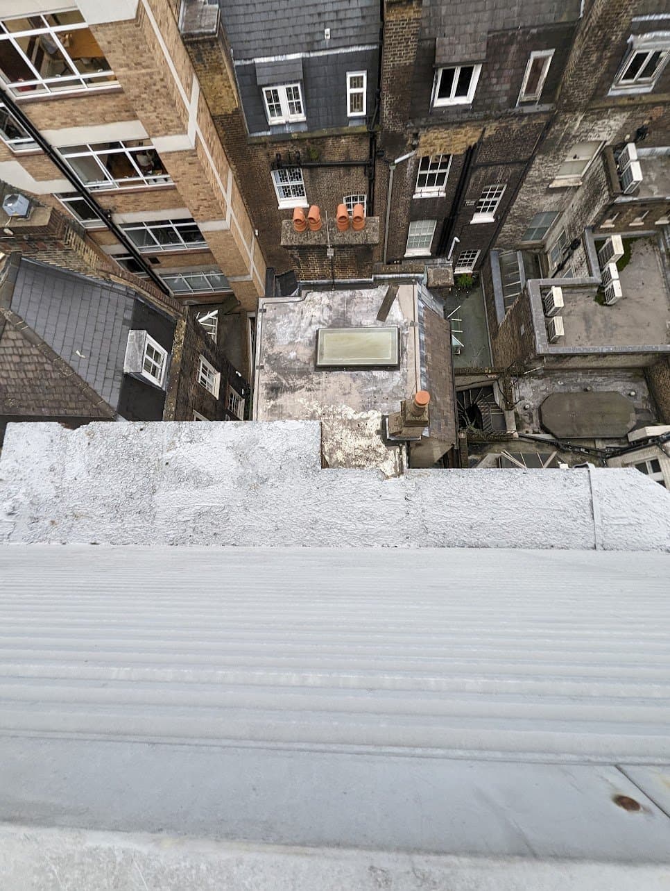 The coping cleaned back and finished in a pale protective coating